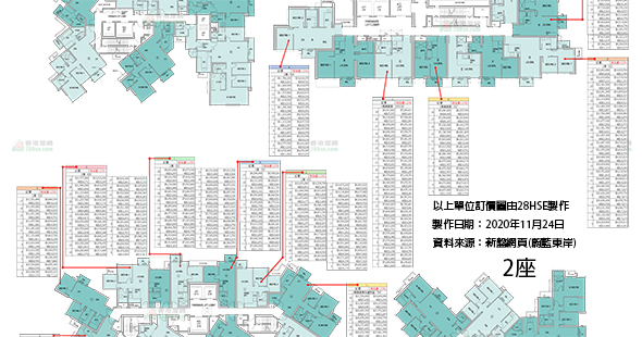 蔚藍東岸 單位訂價圖 更新日期: 2020-11-24