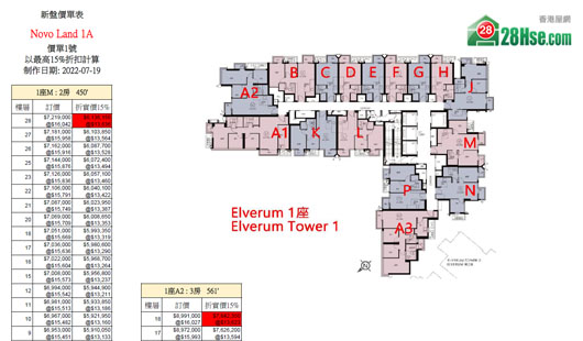Phase 1A of Novo Land Floorplan Pricelist Updated date: 2022-07-19