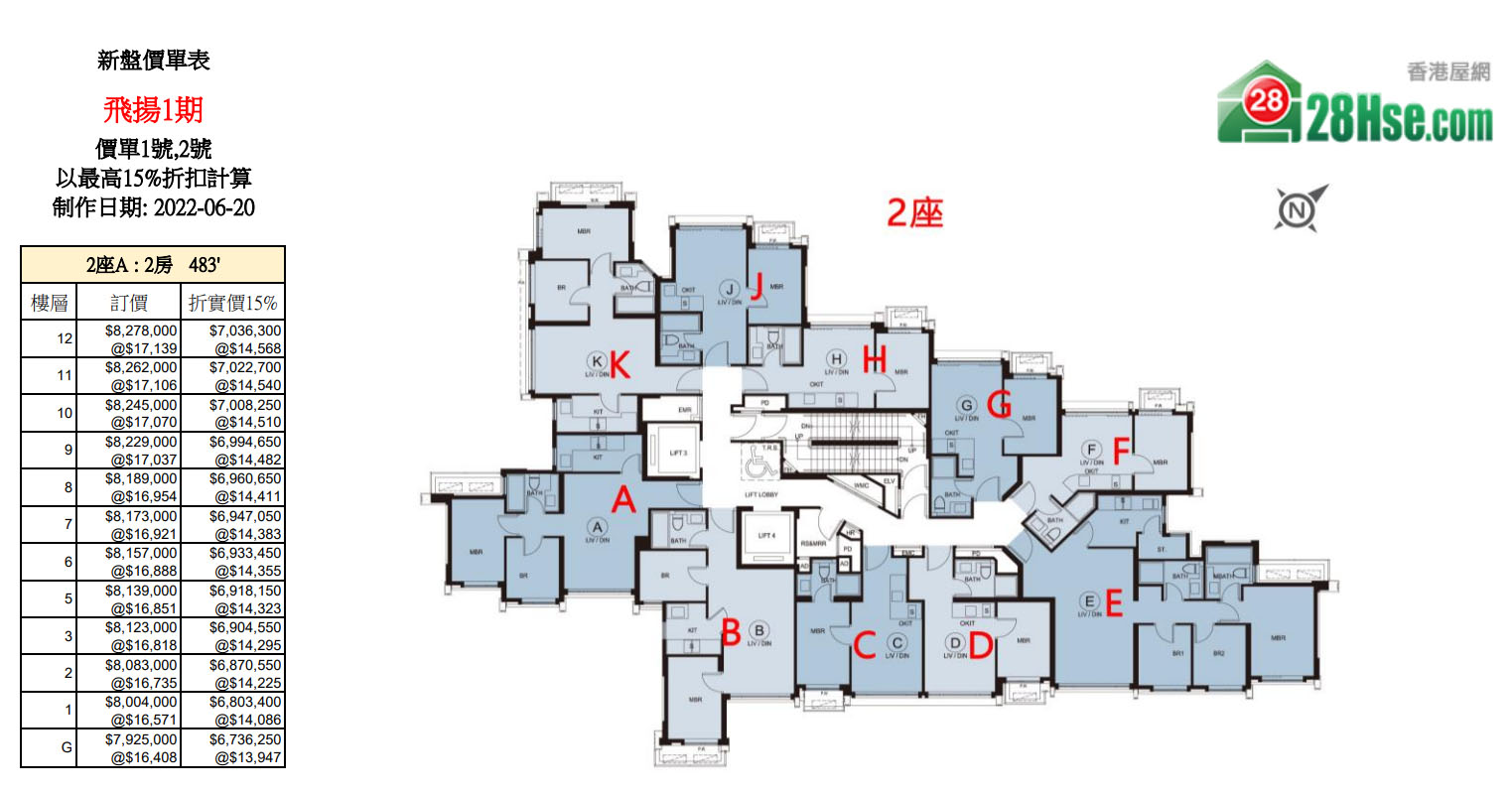 Grand Jeté Phase 1 Floorplan Pricelist Updated date: 2022-06-20
