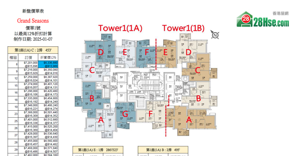 Grand Seasons Floorplan Pricelist Updated date: 2025-01-07